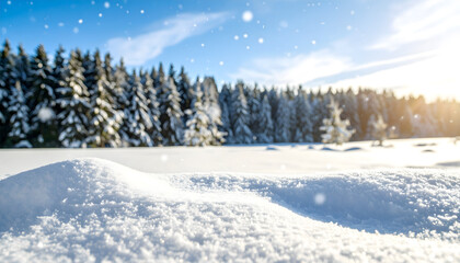 Obraz premium Peaceful Snowy Forest in Winter