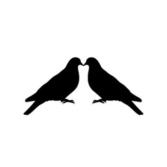 Two Silhouettes of Birds Kissing in a Symbolic Gesture of Love and Connection