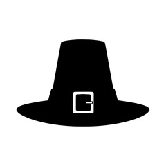 Historical Pilgrim Hat Icon Symbolizing Thanksgiving and Early American Heritage Digital Technologies