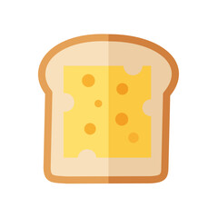 Cute Slice of Bread Topped With Swiss Cheese Cartoon Illustration