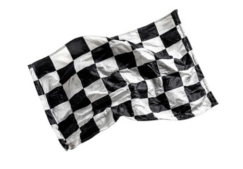 Checkered racing flag, billowing in the wind