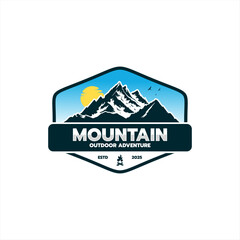 elegant mountain logo package vector template illustration