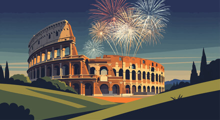 Rome's New Year Fireworks over the Colosseum
