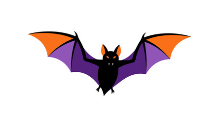 Fototapeta premium Stylized bat figure with vibrant color wings for Halloween decorative element