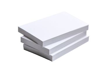 Stack of three white sheets of paper