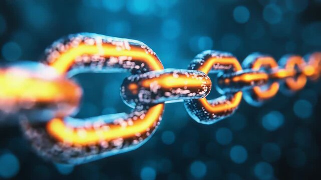 Blockchain technology connecting digital links with data security