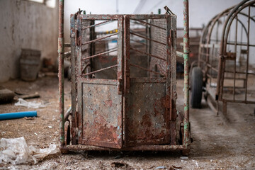 Old Ruined Abandoned Agricultural Farming and Animal Research Laboratory with Equipment