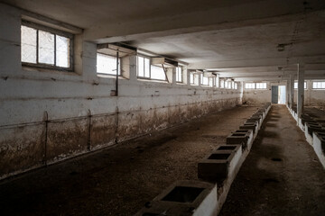 Old Ruined Abandoned Agricultural Farming and Animal Research Laboratory with Equipment