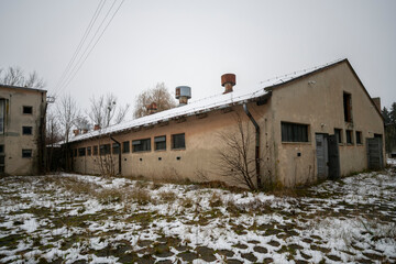 Old Ruined Abandoned Agricultural Farming and Animal Research Laboratory with Equipment