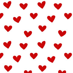 Red hearts scattered on black background.  Simple,  cute,  pattern