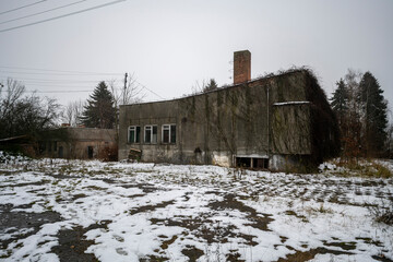 Old Ruined Abandoned Agricultural Farming and Animal Research Laboratory with Equipment