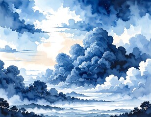 Vast, moody sky filled with clouds