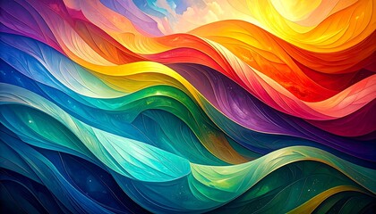 Vibrant abstract waves of color