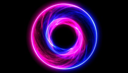 Abstract swirling neon ring