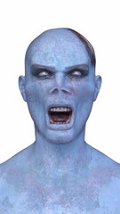 男性ゾンビの顔　3DCGレンダリング