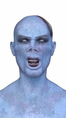 男性ゾンビの顔　3DCGレンダリング