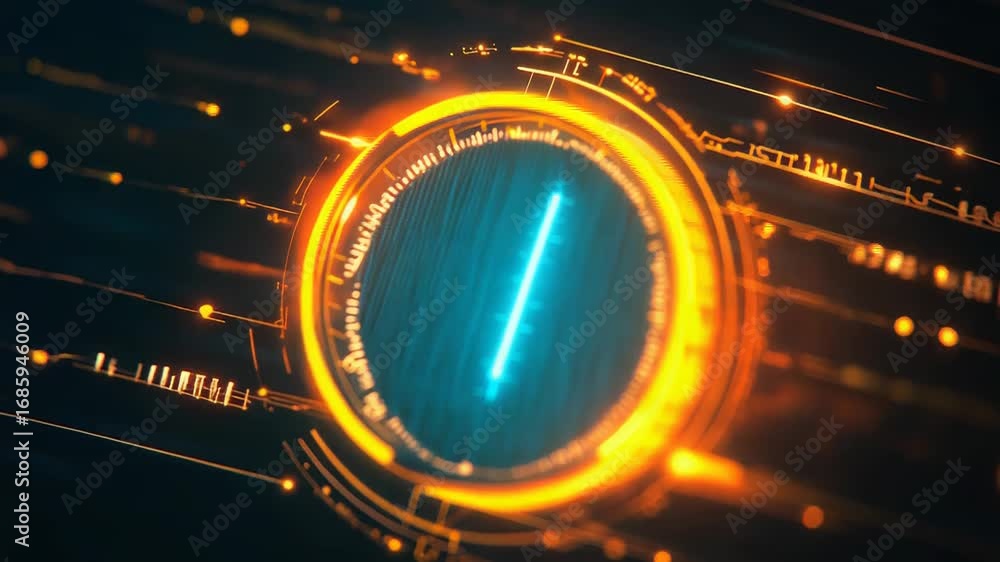 Poster futuristic loading bar showing progress within technological hud interface