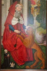 Obraz premium Saint Jérome and Saint Christophe painting at the Musée des Beaux-Arts in Dijon, France