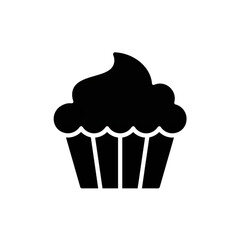 Cupcake Silhouette Sweet Treat Icon for Bakery and Dessert Designs