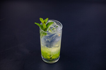 mojito cocktail on black background