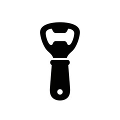 Bottle Opener Icon Simple Black Silhouette Illustration
