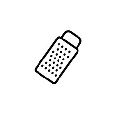 A Simple Black and White Illustration of a Grater Tool for Kitchen Use