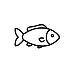 Simple Line Drawing of a Fish Clean Vector Illustration