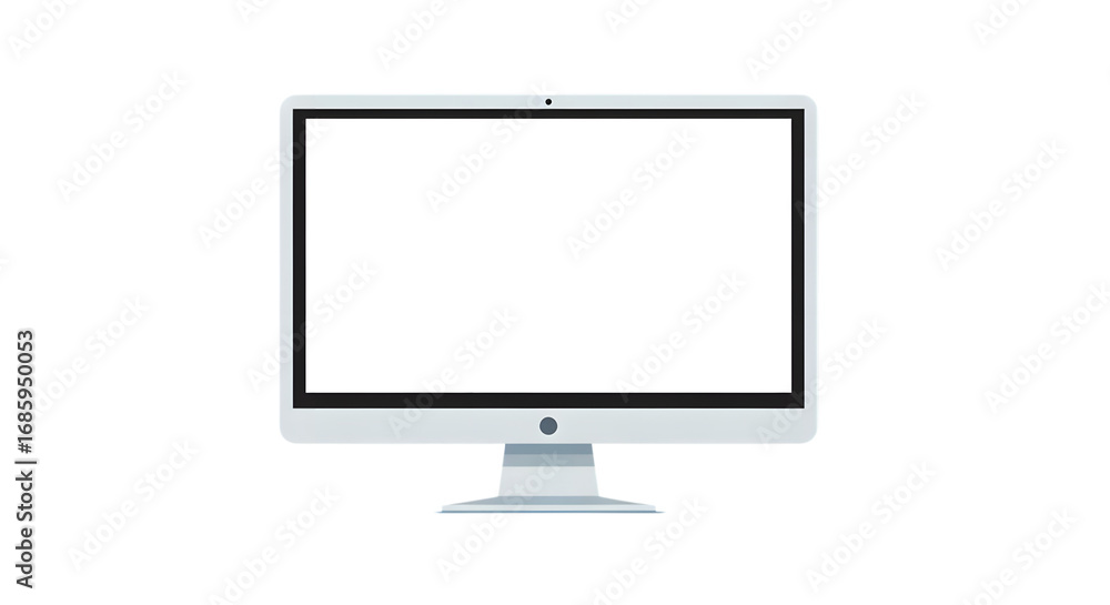 Fototapete modern desktop computer with blank screen isolated on transparent background for mockup sleek design