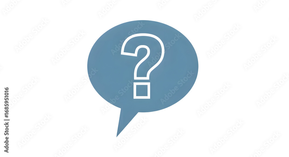 Poster question mark in a speech bubble isolated on transparent background symbol of asking, thinking, and 