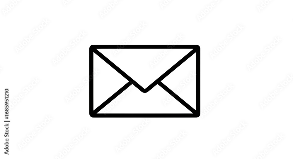 Poster an isolated on transparent background illustration of a simple envelope icon, symbolizing communicat