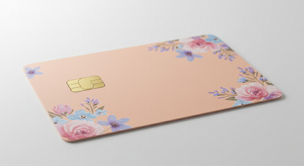 Elegant floral credit card perfect for springtime promotions and feminine design projects now available for purchase
