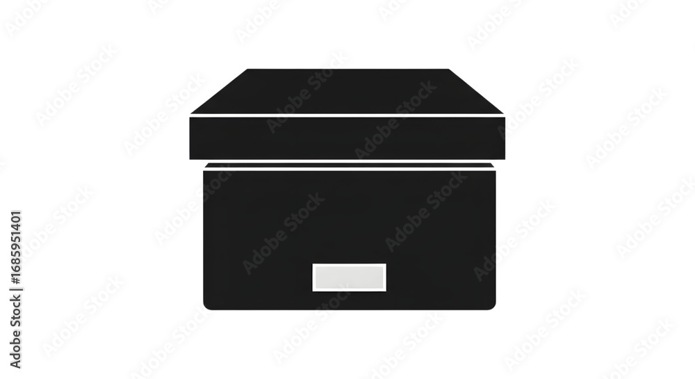 Aufkleber simple black box icon isolated on transparent background, representing storage, container, or packag