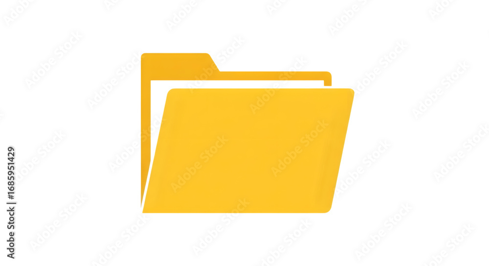 Aufkleber a vibrant yellow folder icon isolated on transparent background, representing file organization, dat