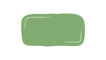 Green squiggle rectangle sticker with hand drawn frame creates organic patch and label background. Quote textbox in blank rectangle template, perfect for card, banner or post design.