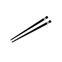 Chopsticks in Elegant Black and White Asian Cuisine Symbol