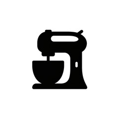Black Silhouette of a Kitchen Mixer for Baking and Cooking Activities