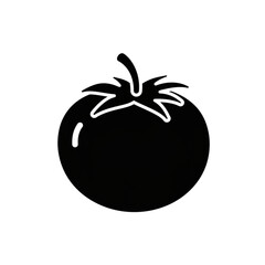 Minimalist Tomato Illustration Fresh, Simple Vegetable Design in Black and White