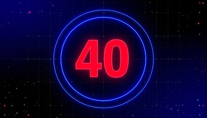 Digital countdown timer with large number 40
