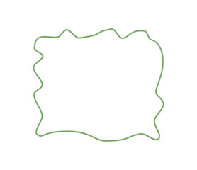 Obraz premium Handdrawn wavy border frame creates an abstract fluid shape with quote and textbox style. Rectangle outline forms a unique background for conversation or communication element in a clean hand drawn