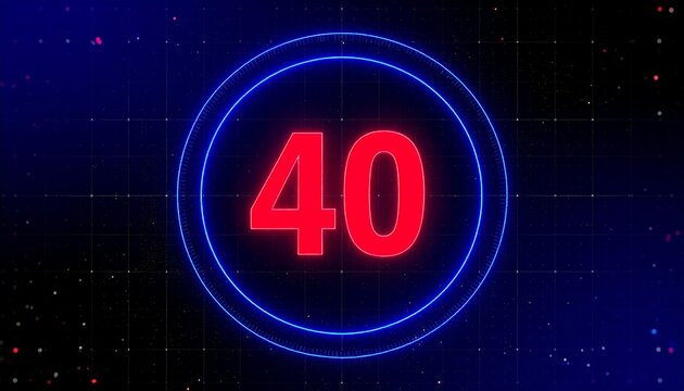 Digital countdown timer with large number 40 - Powered by Adobe