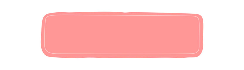 Handdrawn wavy rectangle frame in pink with fluid organic border and empty label. Banner background for text, soft mockup element, abstract card and modern decor accent.