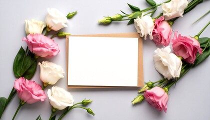 Pastel flowers and card