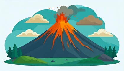 Erupting Volcano Landscape