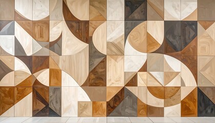 Geometric wood panel wall art