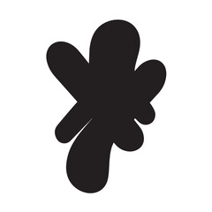 Abstract Black Shape Black and white illustration