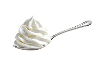Whipped cream atop a spoon