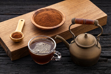Preparation of instant coffee powder mixed in hot water - Coffea