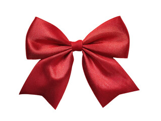 Red satin ribbon bow, isolated on black (3)