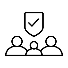 Family Insurance vector line icon design