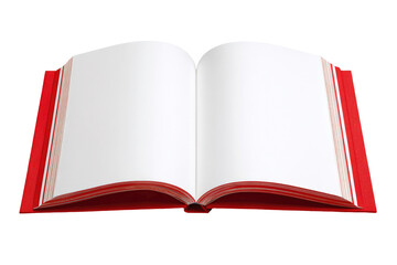 Open red book, blank pages